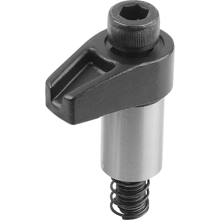 Kipp Hook Clamp With Ground Shank, Form:A, M10X65, R=30, D=20, Carbon Steel Black Oxidized K0014.110030